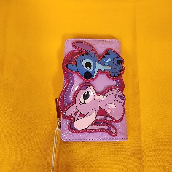 Loungefly Disney Angel and Stitch Heart Moving Valentine's Day Flap Wall… - Picture 9 of 13